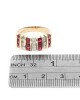Alternating Seven Row Ruby and Diamond Ring in Yellow Gold